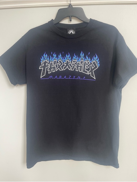 Thrasher Other - Thrasher Black T-Shirt with Blue Flame Logo
